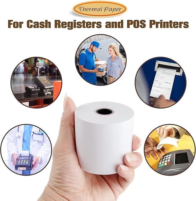 2 1/4" x 165' Thermal Paper, POS Receipt Paper - Image 5