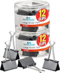 1InTheOffice Large Binder Clips, Paper Clamps, Paper Binder Clips, 24 Pack by 1InTheOffice