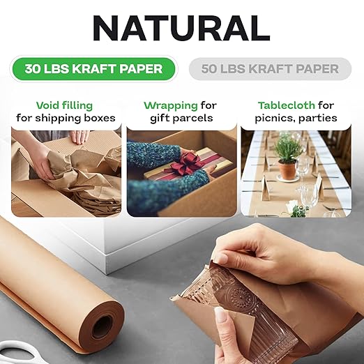IDL Packaging 18" x 14400" Large Brown Kraft Paper Roll - Image 3