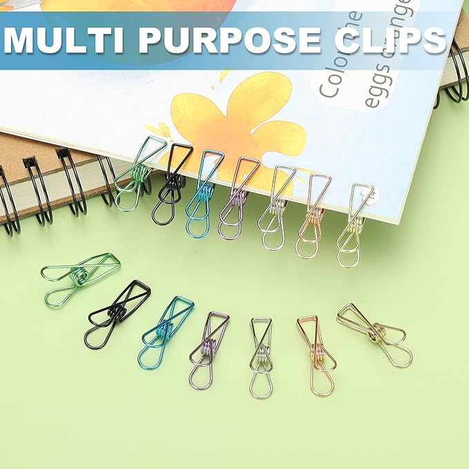 PATIKIL 50Pcs Paper Office Binder Clips, 1.26" Small Metal Wire Hollow Out - Image 4