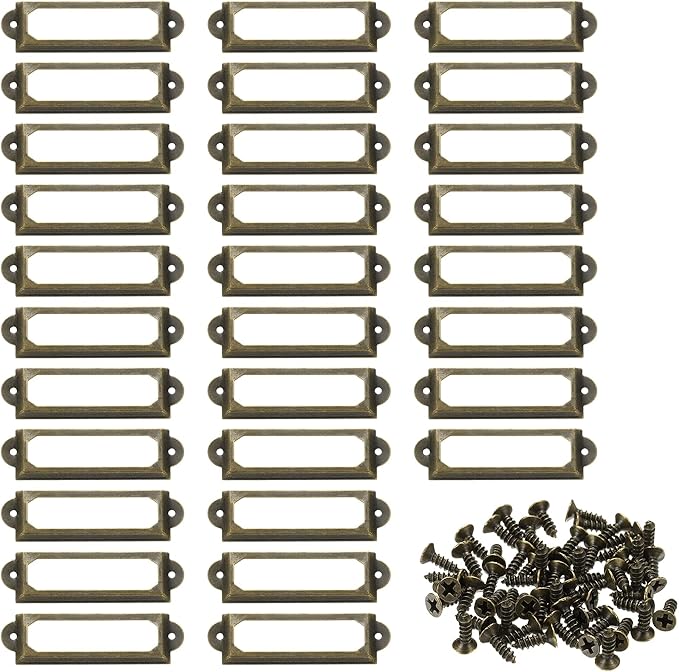 PATIKIL 60x17mm Metal Label Holders by PATIKIL