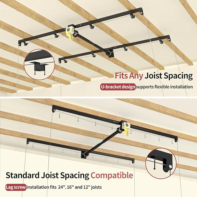 Garage Ceiling Storage Racks – 4x8 FT Overhead Garage Storage Rack - Image 4