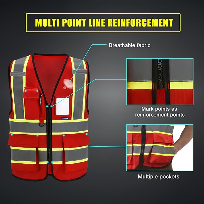 AYKRM Custom Logo Personalised Printed High Visibility Reflective 2 two tone - Image 5