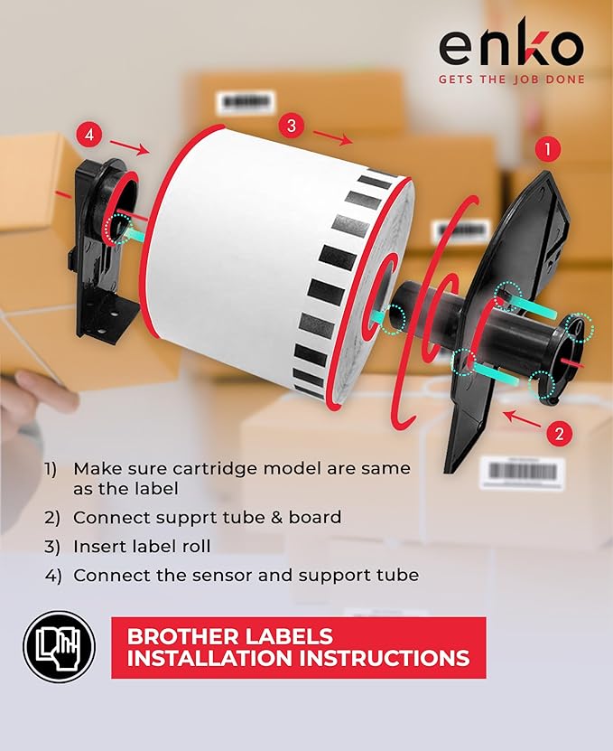 enKo - Compatible DK-2205 Continuous Paper Labels Compatible - Image 3