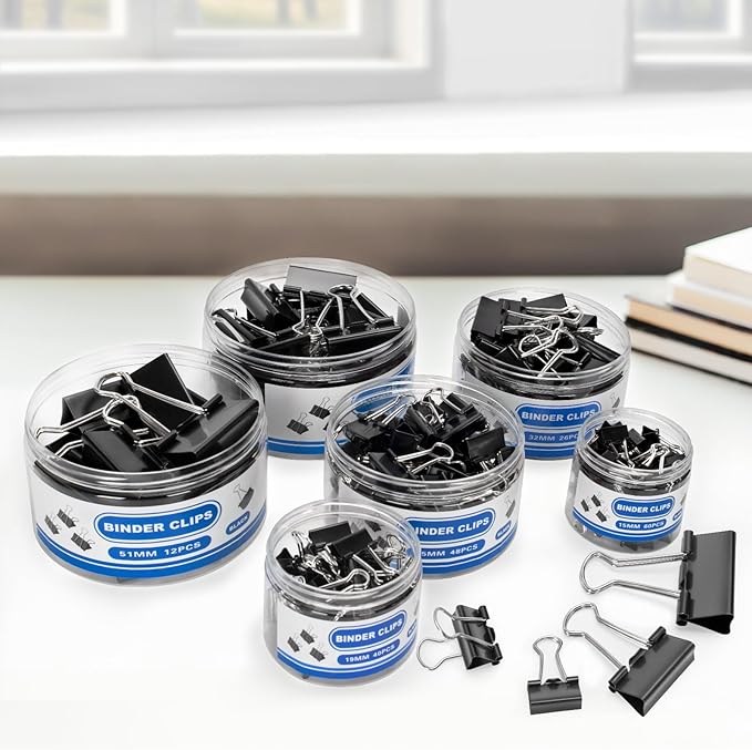 BainGesk 210 PCS Binder Clips Paper Clamps Assorted Sizes, X Large, Mini and - Image 5