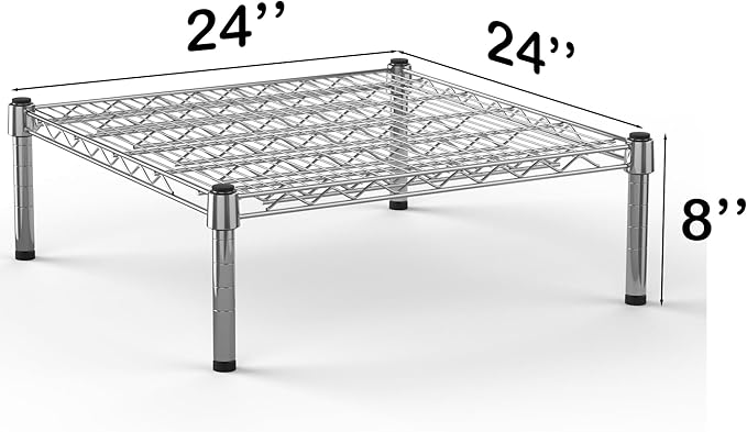24''W x 24''L x 8''H Chrome Plated Wire Dunnage Rack | Off The Floor Storage - Image 3