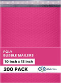 Hot Pink 10x13 Inch Poly Bubble Mailers |Self Seal Padded Envelopes by MAILERVIEW