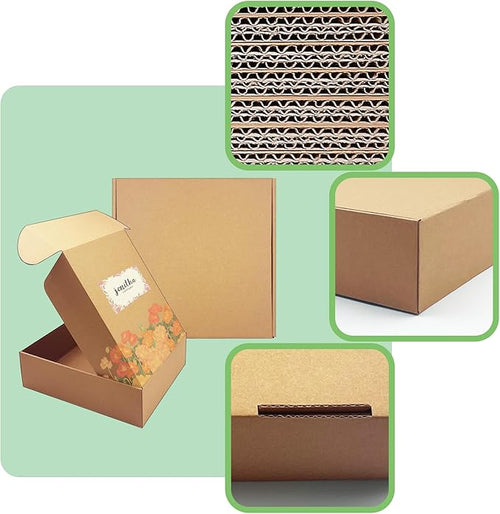 10x10x3 inch Shipping Boxes，Bulk 20 Pack，Brown Corrugated Mailers Cardboard - Image 2