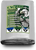 Heavy Duty Tarp Waterproof 16x20 Feet, 10 Mil Thick Silver Blue Poly Tarps by CNCZMH