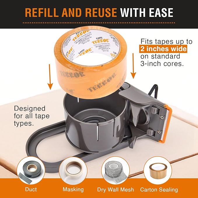 Clear Packing Tape with Dispenser – Heavy Duty, Refillable, Compatible with - Image 4