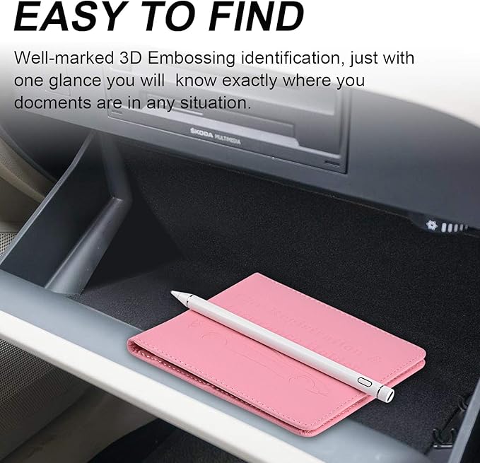 Cacturism Car Registration and Insurance Holder, Vehicle Glove Box Car - Image 7