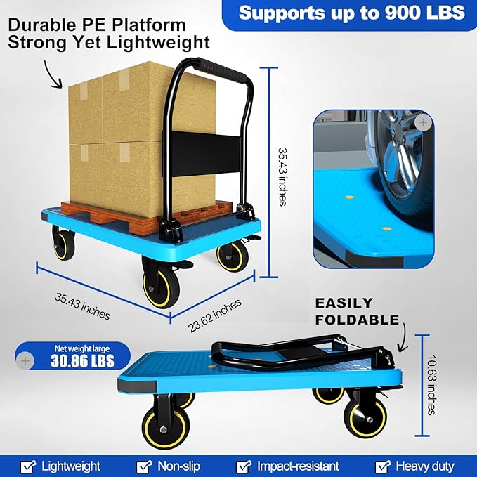 WUD Foldable Hand-Push Platform Truck - Image 3