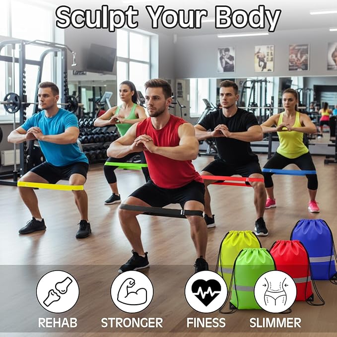 Sratte 120 Pcs Workout Loop Resistance Bands Bulk, Gym Elastic Bands Set - Image 4