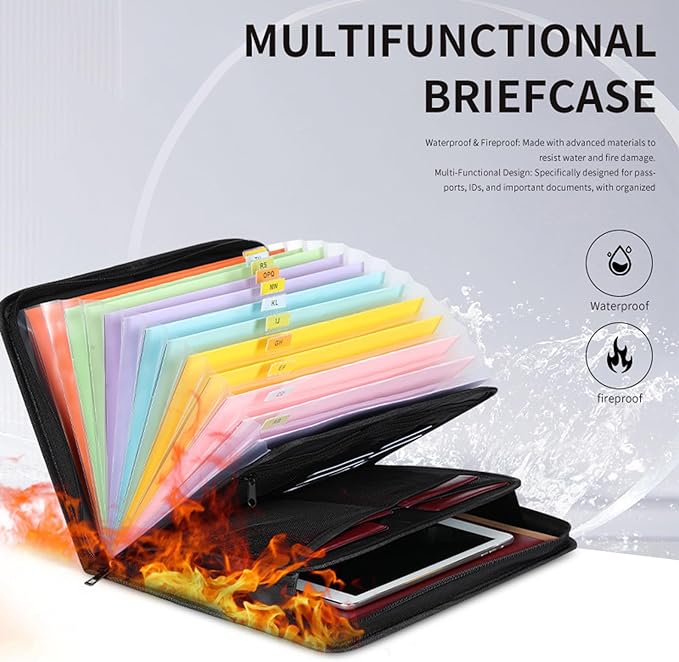 Accordion File Organizer Fireproof Expanding Folder - Image 7