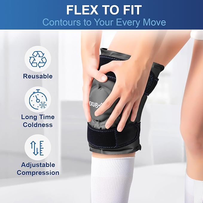 APEXUP Ice Pack for Knee Pain Relief, Large Reusable Wrap After Surgery - Image 3