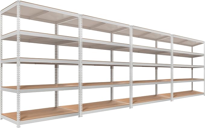 HOMEDANT 5 Tier Storage Shelves Adjustable Laminated Boltless Garage Metal by TheBestOrganizingSolution