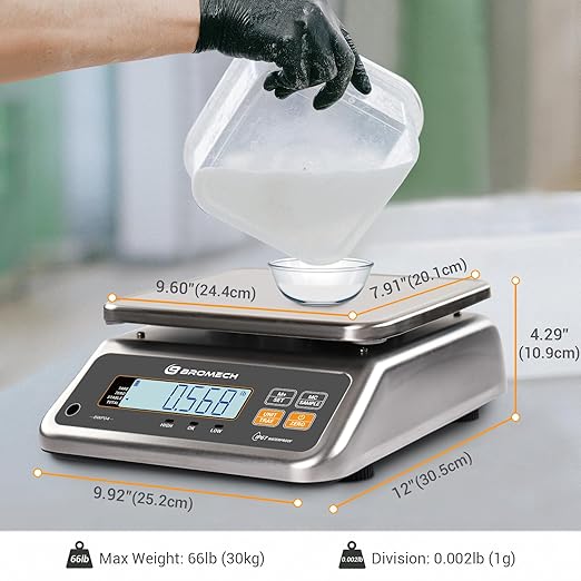 Food Scale Pound and Ounce, Rechargable, Commercial Grade, Stainless Steel - Image 4