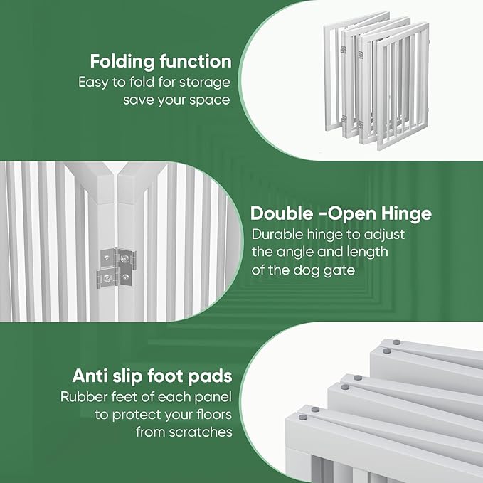 Dog Gates for Doorways, Tall Dog Gate Indoor, Foldable Pet Gates for Doorways - Image 3