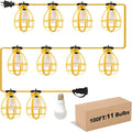 100FT Construction String Lights, 100W 11 Bulbs Work Lights by Yaoledly