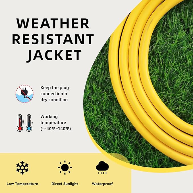 EP 25 Ft Outdoor Extension Cord, 12/3 SJTW Heavy Duty Extension Cable - Image 4