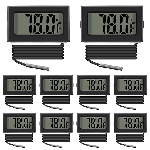 Black Digital LCD Thermometer Temperature Monitor by ACEIRMC