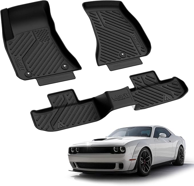 LASFIT Floor Mats 2015-2023 for Dodge Challenger RWD, All Weather TPE Custom by LASFIT