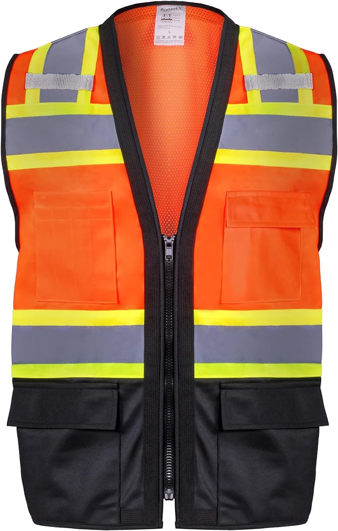 ProtectX 6 Pockets High Visibility Safety Vest by ProtectX