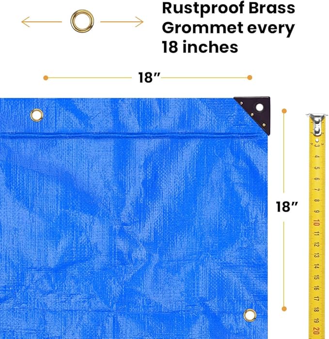 WHITEDUCK 12' x 20' Super Heavy Duty Poly Tarp Thick 16 Mil, Waterproof 100% UV - Image 4