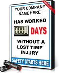 Full Size Digital Safety Scoreboard 20" x 28" – Battery Operated LED Scoreboard by Safety+Star