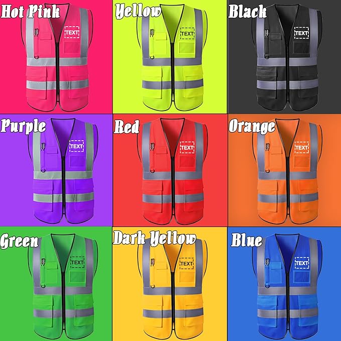 Personalized Safety Vest Custom High Vis Vest Customize Logo Safety Vest - Image 2