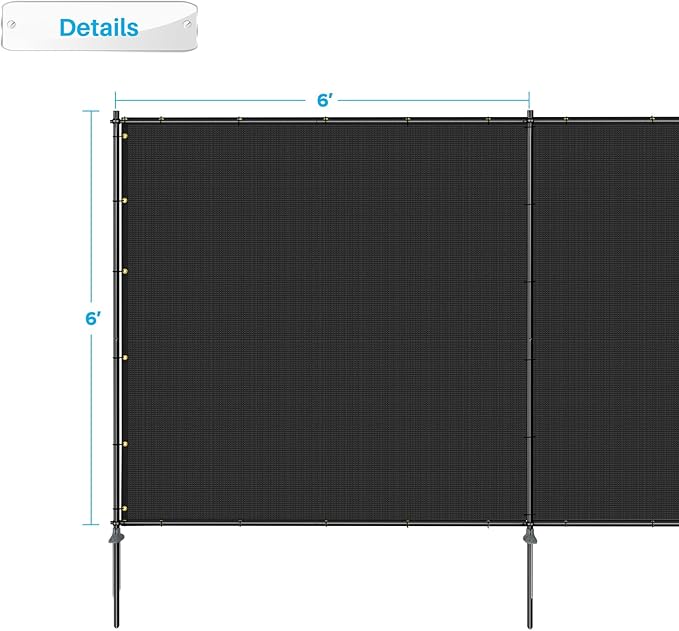 Patio 6' x 125' Outdoor Privacy Screen Freestanding Temporary Fence Panels Net - Image 5