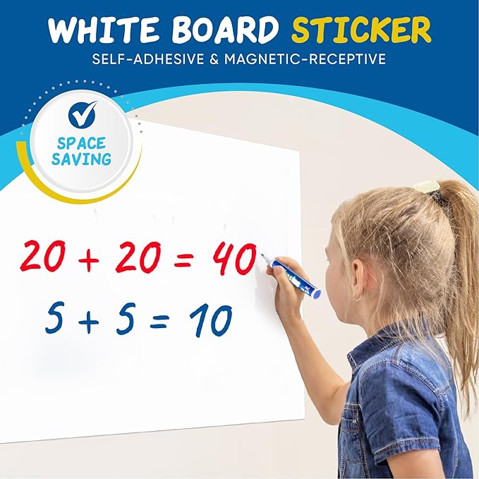 YOUNGJQ Whiteboard Sticker 40" x 18" Self Adhesive Magnetic Dry Erase Board - Image 5
