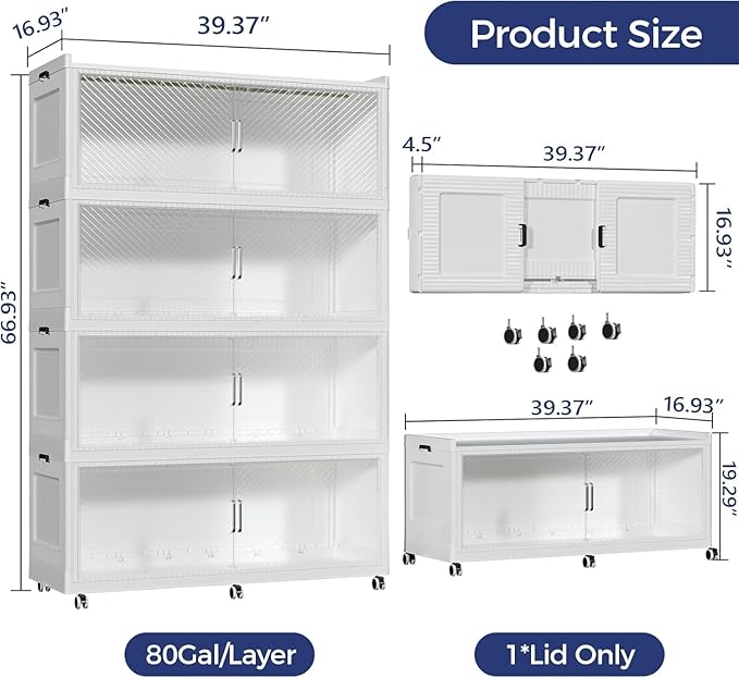 320Gal Extra Large Stackable Storage Bins - Image 2