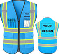 YOWESHOP High Reflective Visibility Safety Vest Custom Your Logo Safety Workwear by YOWESHOP