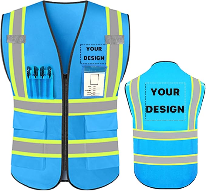 YOWESHOP High Reflective Visibility Safety Vest Custom Your Logo Safety Workwear by YOWESHOP