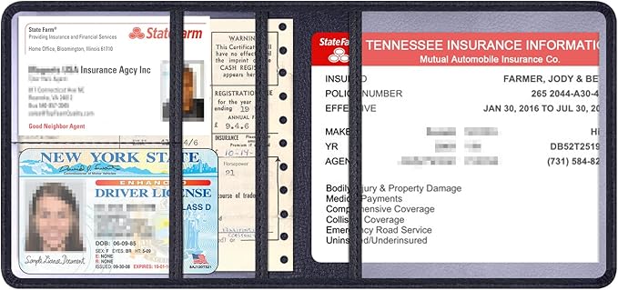 Car Insurance and Registration Holder, 5.5 x 5 Inch PU Leather Vehicle Glove - Image 3