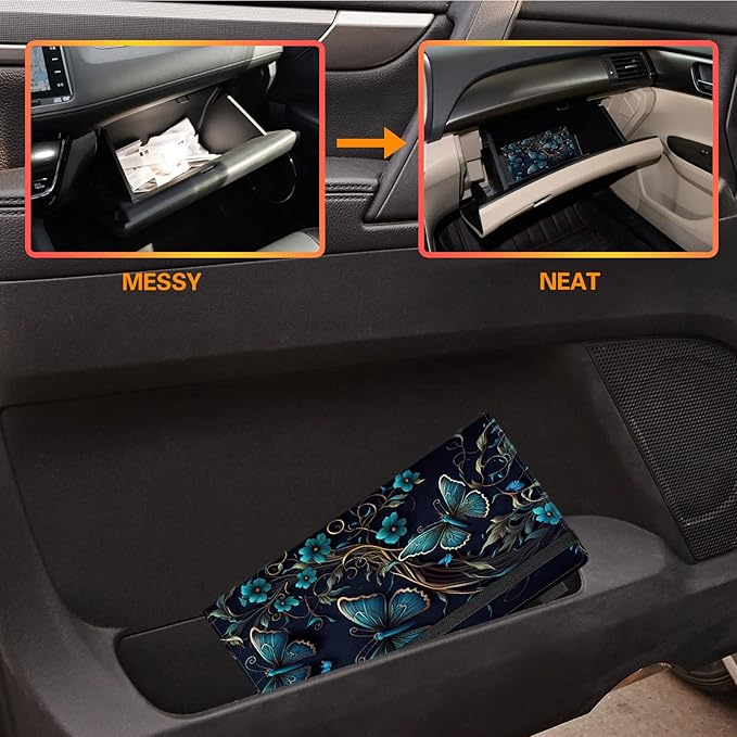 Car Registration and Insurance Holder, Leather Vehicle Glove Box Organizer - Image 6