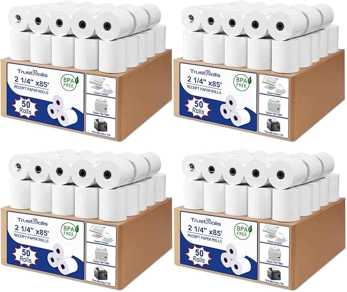 Premium 2 1/4 x 85 Thermal Paper Rolls by RECEIPTPAPER