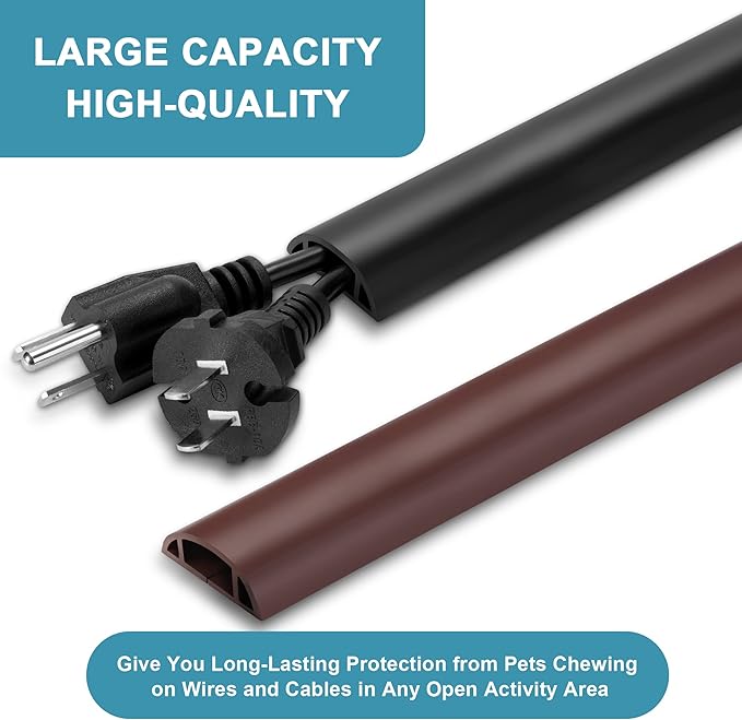 Floor Cable Cover 3ft Brown, LZEOY Cord Covers - Image 5