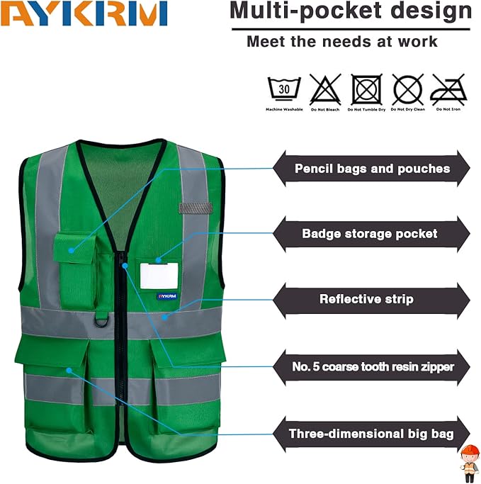 A-SAFETY High Visibility Reflective Safety Vest Customize Logo - Image 3