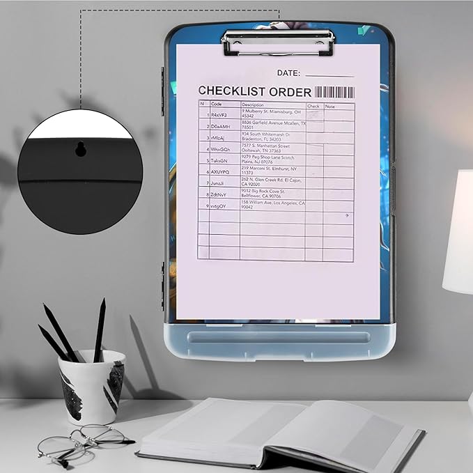Clipboard with Storage, Storage Clipboard with Pen Holder, Heavy Duty Plastic - Image 4