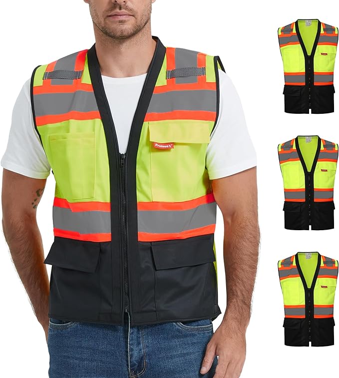 ProtectX 6 Pockets High Visibility Safety Vest by ProtectX