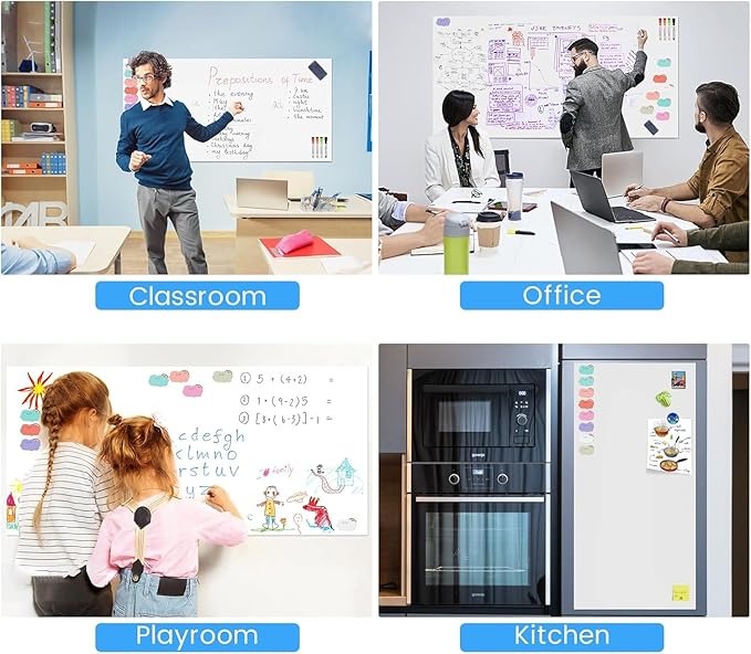 Set of Magnetic whiteboard Contact Paper, Measures 47.2 by 23.6 inches Large - Image 3