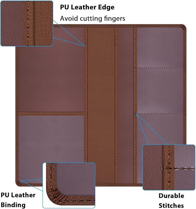 Car Insurance and Registration Holder, 9.5 x 5 Inch PU Leather Vehicle Glove - Image 5