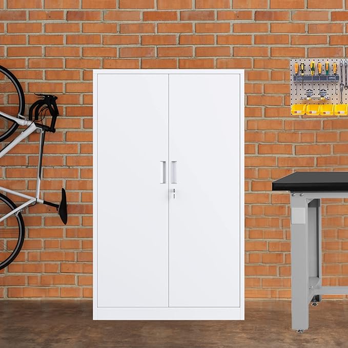Metal Storage Cabinet with Locking Doors and 3 Adjustable Shelves, 53.5-Inch - Image 9