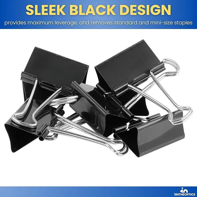 1InTheOffice Large Binder Clips, Paper Clamps, Paper Binder Clips, 24 Pack - Image 4
