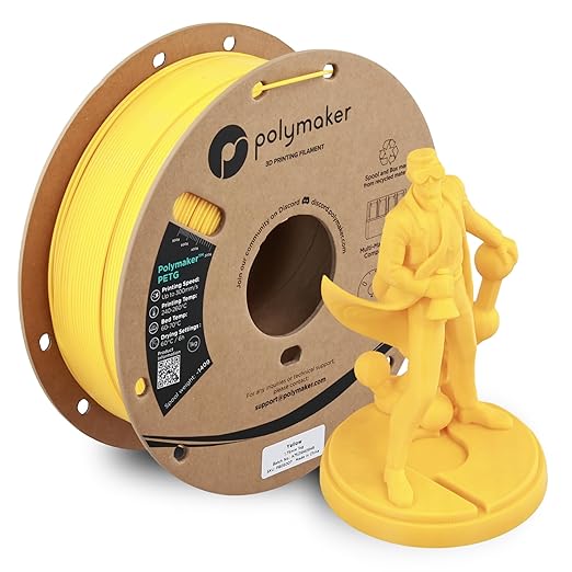 Polymaker PETG Yellow 3D Printer Filament 1.75mm 1kg, High Speed PETG up to by Polymaker
