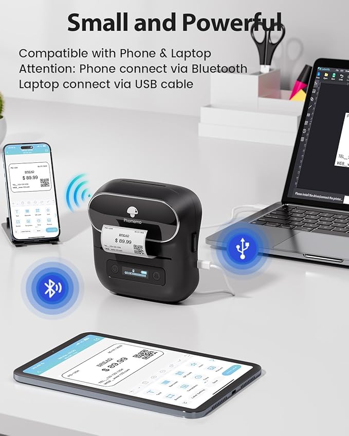 Phomemo Label Maker, M220 Label Printer, 3 Inch Bluetooth Thermal Label Maker - Image 7