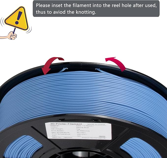 iSANMATE ASA Filament 1.75mm Marina Blue 1KG, UV & Weather Resistant 3D Printer - Image 6