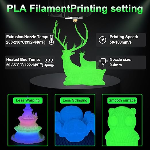 Geeetech Luminous PLA 3D Printer Filament, Glow in The Dark Blue, Amazing - Image 3